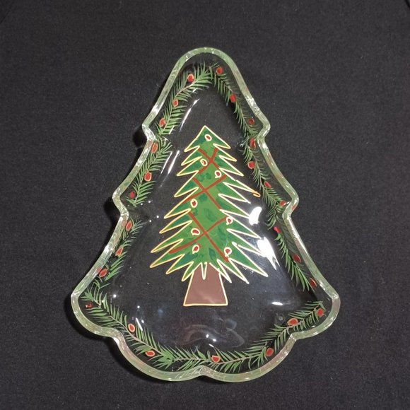 10" Christmas Tree Plate/Platter, Like New With Box - Picture 1 of 4